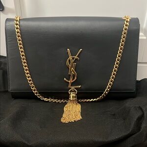 Yves Saint Laurent Black and Gold Chain Bag